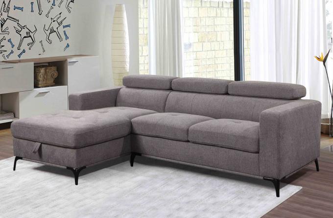 Foldable Breathable Fabric Corner Couches , Wear Resistant Sofa L Shape Fabric 8