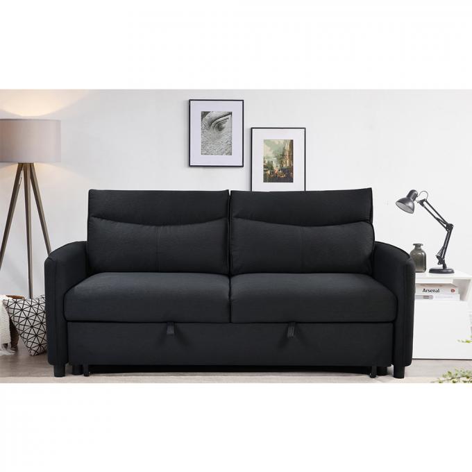 Hot sale black breathable linen save space living room sofas sets Convertible sleeper three seater modern sofa bed furni 6