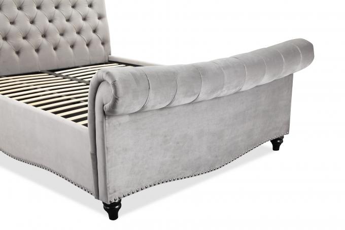 12204 GOITALIAbed frame wooden padded bed frame queen size full size fabric upholstered queen bed set king double BED 2