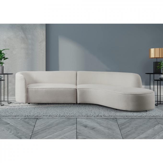 Cara Furniture Curved lounge Couch Berber Fleece Corner sofa Home Furniture Moon shaped Leisure Living room sofa 1