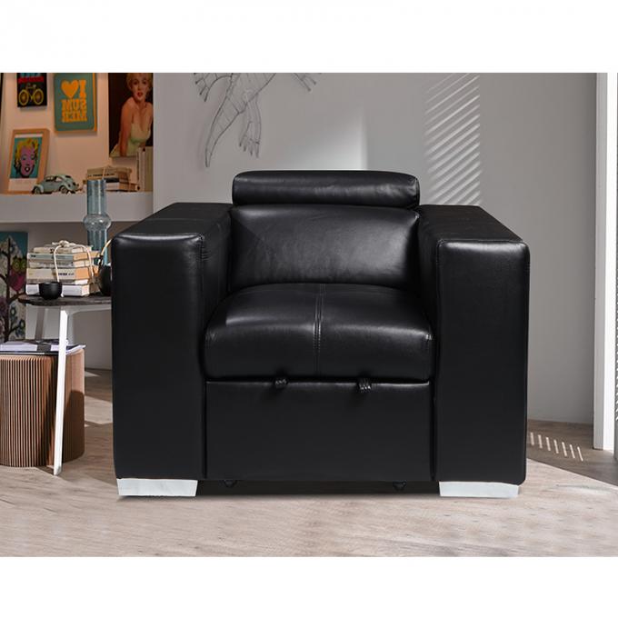 CARA 3+1 Sofa Bed Recliner Sofa Air Leather Luxury Black Convertible Folding Chair Sleeper Seat Sofa Bed 4