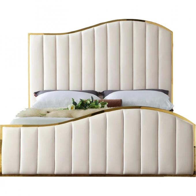 American style Modern Queen size King Size bed OEM service factory price Pink soft beds for Bedroom and hotel 2
