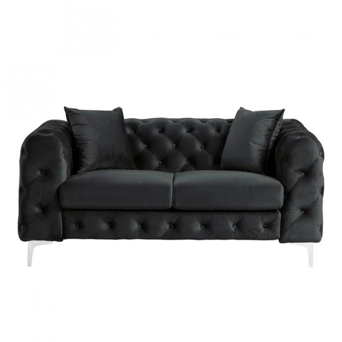 New Style Luxury 3+2+1 black velvet tufted sectional sofa indoor furniture Corner sofa set modern living room sofas 4