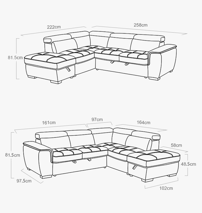 OEM/ODM Hot selling Design fabric and with stainless steel leg Living Room sleeper  Sofa Set L Shaped corner sofa 8