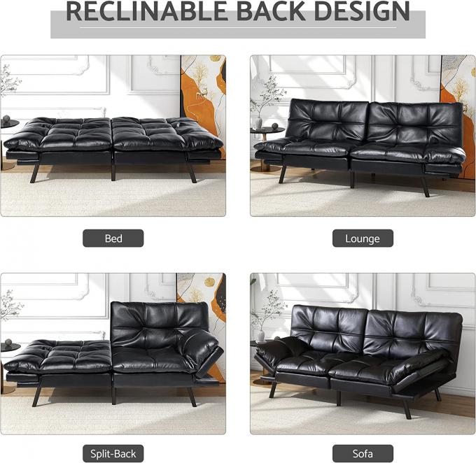 OEM/ODM Suitable for living room apartment Modern convertible sofa Memory Foam Folding sofa bed with adjustable armrest 4