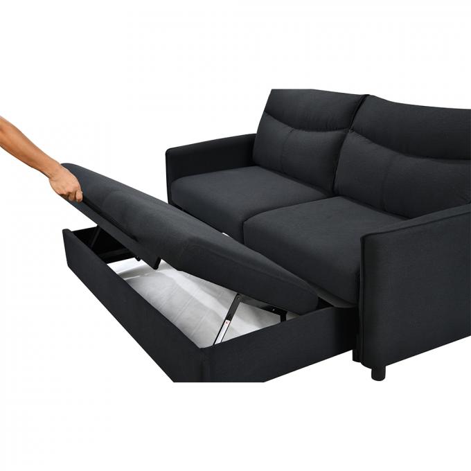 Hot sale black breathable linen save space living room sofas sets Convertible sleeper three seater modern sofa bed furni 10