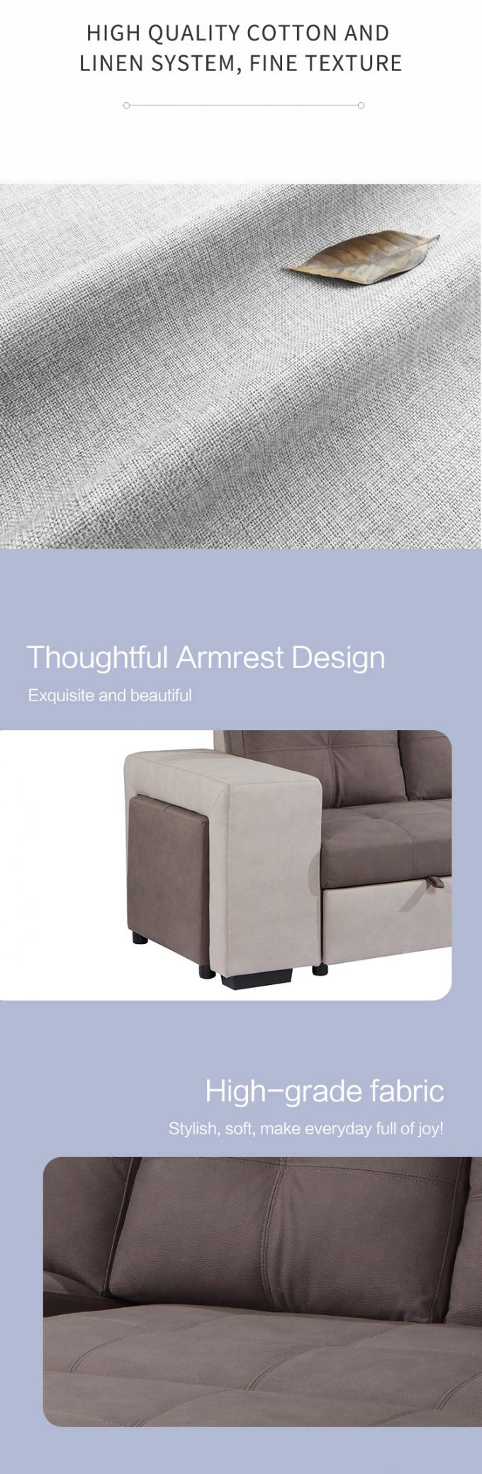 NEW sectional contrast color stitch couch left hand facing living room spaces modern L shaped typed grey fabric sofa 3