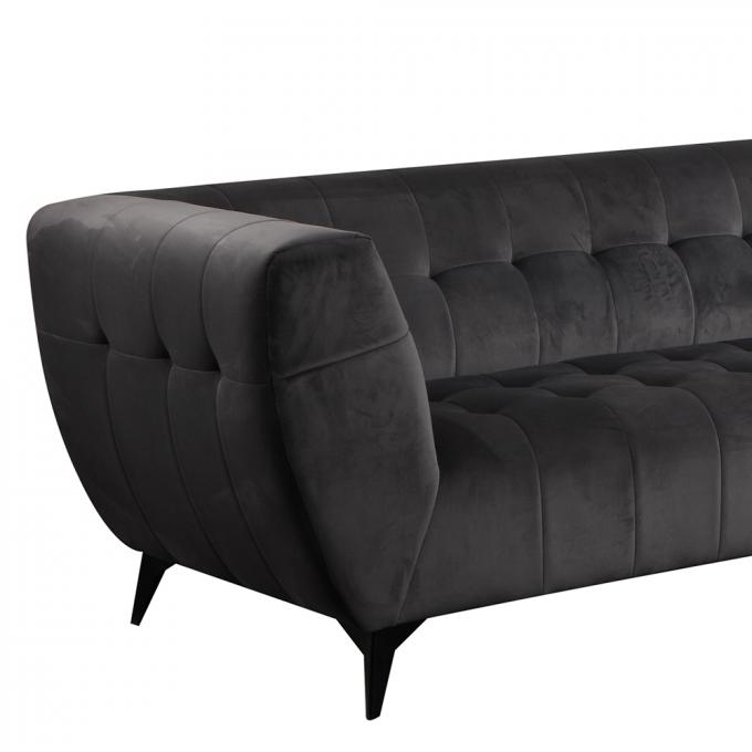 Multiscene Velvet Luxury Corner Sofa Anti Scratch Black Color 6