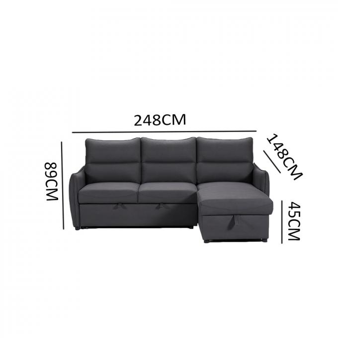 Durable Antiwear Retractable Couch Bed , Breathable Sleeper Couch With Storage 4