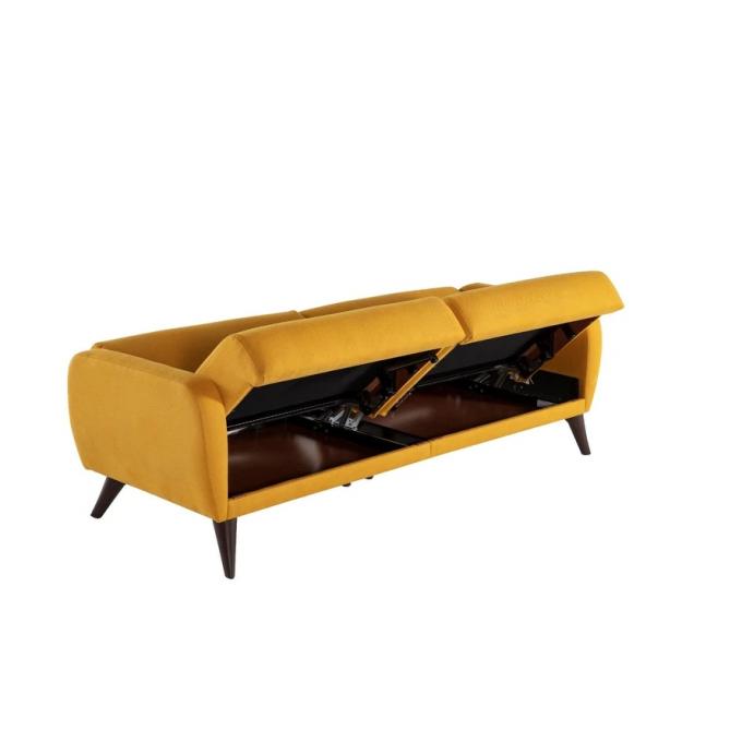 FSC-BSCI exceptional quality couture fire resistant yellow sofa bed with storage luxury gold sofas 6