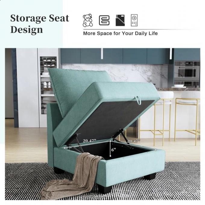 Top grade large manual assembly green ottoman cheap sofa set home furniture velvet U shaped Sectional couch home sofa 7