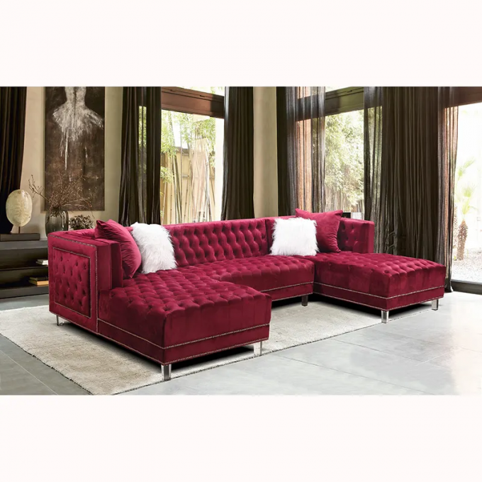 Anti Fading Fabric Corner Lounge Suites Durable Stain Resistant 7