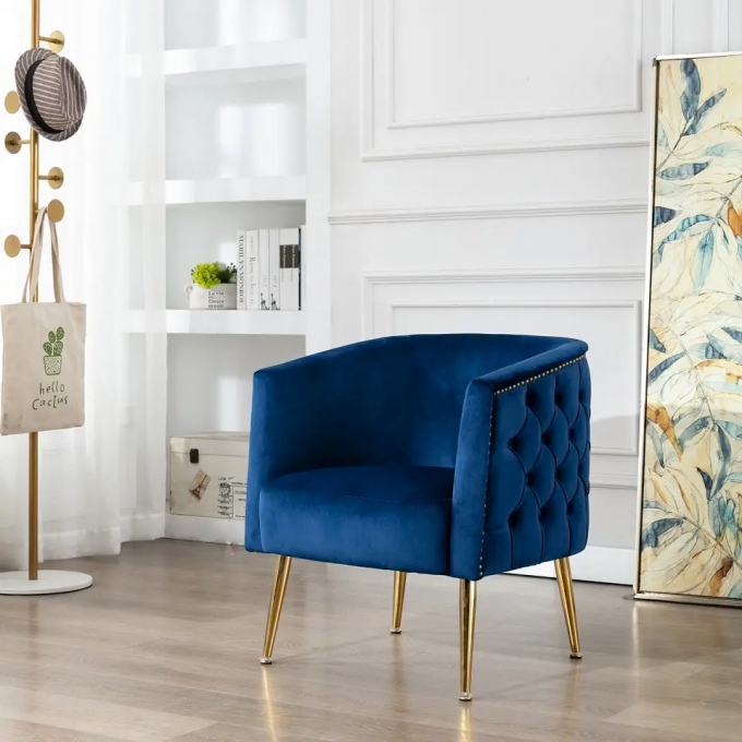 Anti Abrasion Velvet Dinning Chair , Multifunctional Office Single Seater Sofa 4