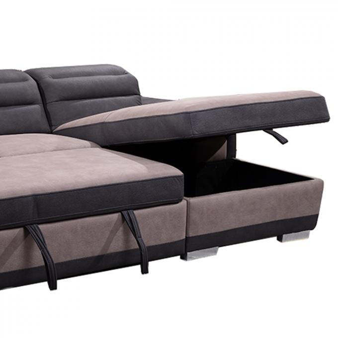 Corner Durable Folding Sofa Bed With Storage Multiscene With Chenille Cover 7
