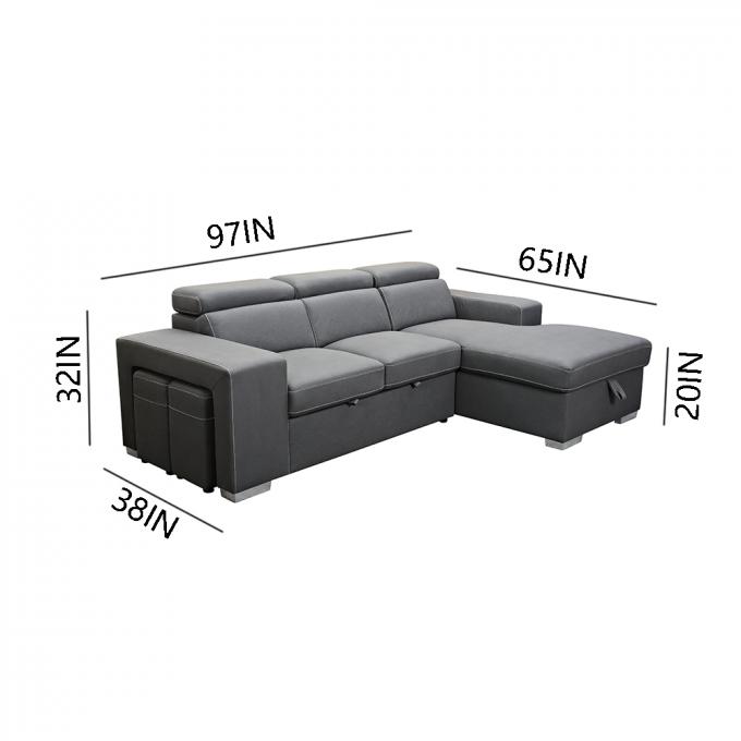 Durable Antiwear Comfortable Couch Bed , Breathable Sleeper Sofa With Storage 7