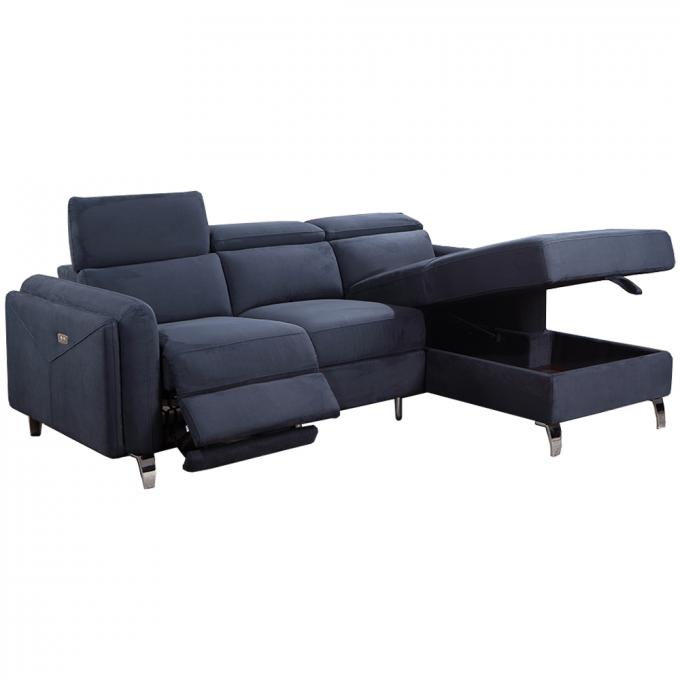 Folding Nontoxic L Shaped Convertible Sofa Anti Abrasion With Storage 6