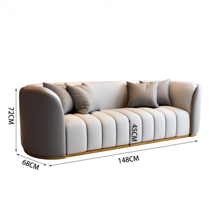 Combination of colors napa leather 1+2+3+4 sectional couch Curved back sitting living room furniture modern sofas set 6