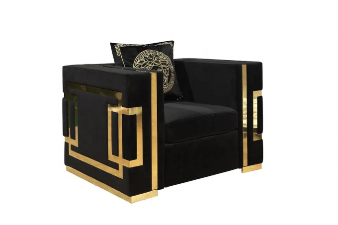 2018 ODM Black Gold Home Furniture Sofas Anti Abrasion Fabric Material 5