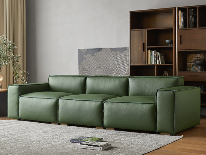2024 ODM OEM direct verified customized producer modular sofa loveseat 3p 4s corduroy green genuine leather couch 2