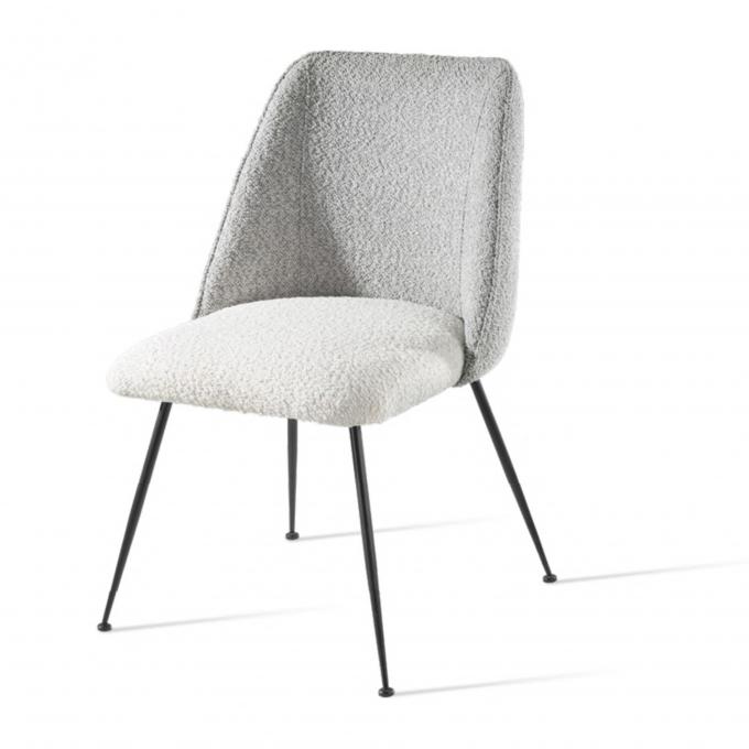 Modern High quality Nordic Design Living room Furniture Luxury Fabric Metal Leg Side Chair 2