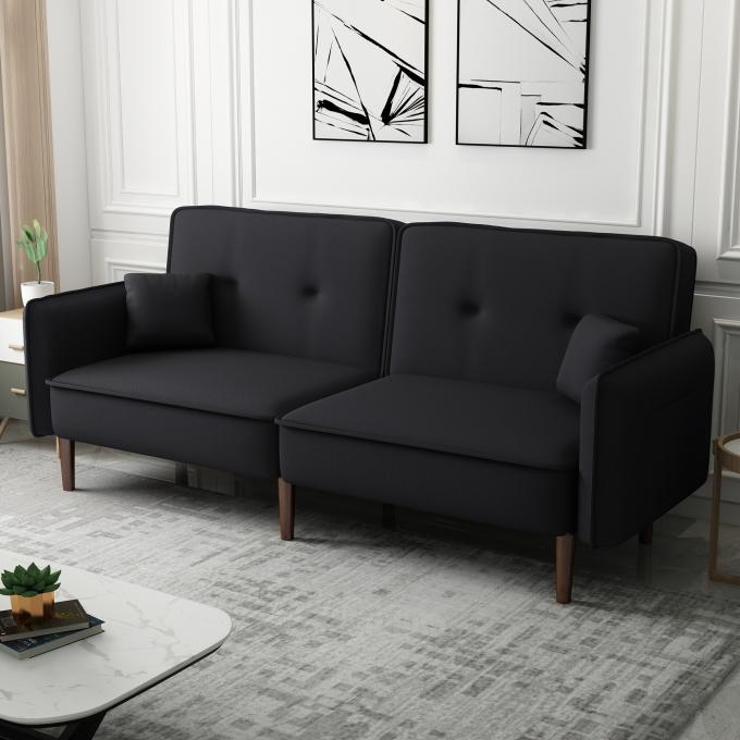Cara FURNITURE SGS report high-density sponge black polyester living room sofas bed with pocket 3