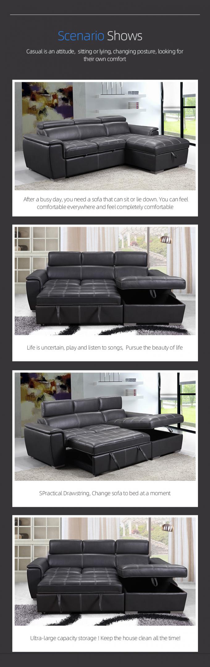 royal Capri 2seater chaise living room modern leather sofa l shape sleeper sofa set  furniture cum bed 3