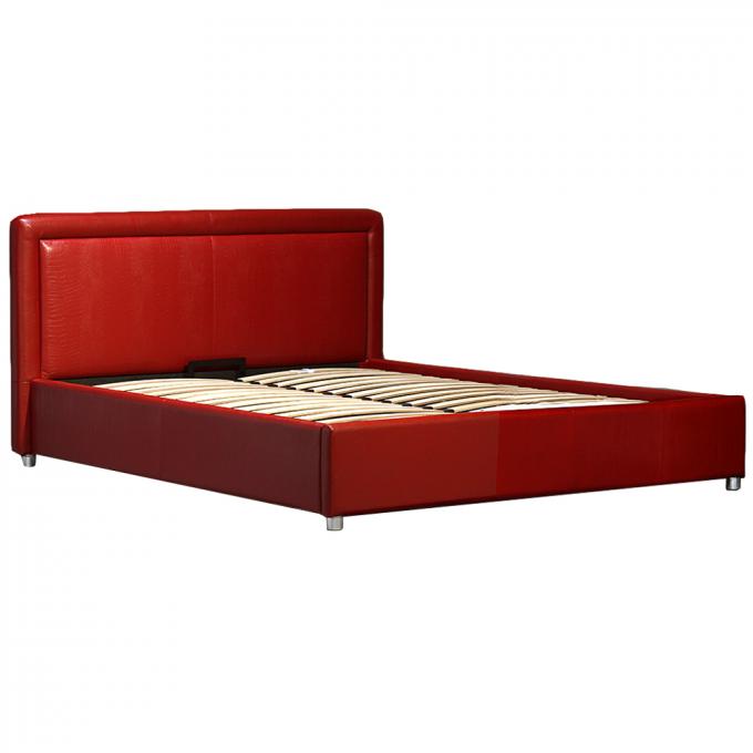 Apartment Antiwear Leather Storage Beds Double Size Multipurpose With Legs 3