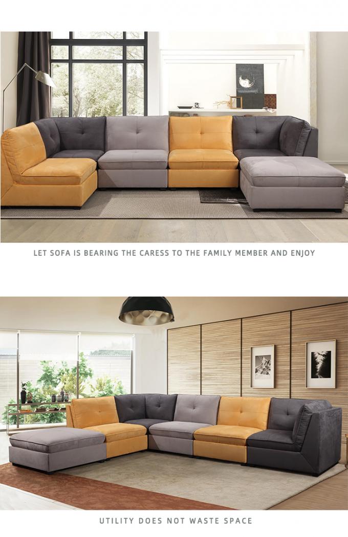 Top quality home furniture stylish luxury fabric sofas tufted sectional sofa set for living room modular sofa set 3