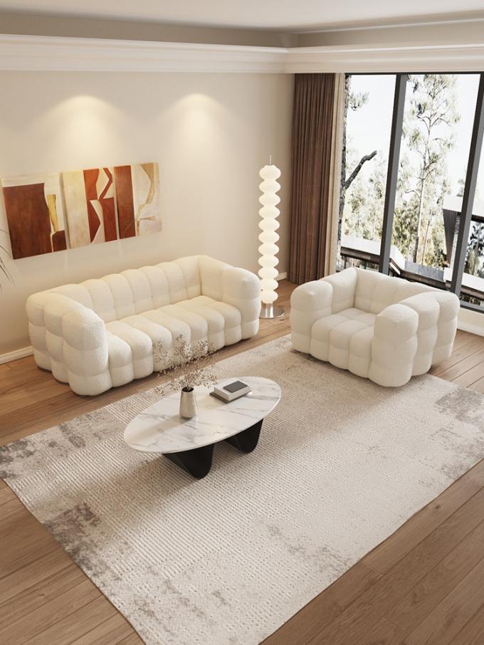 Furniture factory the latest design of lamb velvet fabric sofa set KD sofa bed can be customized fabric living room sofa 3