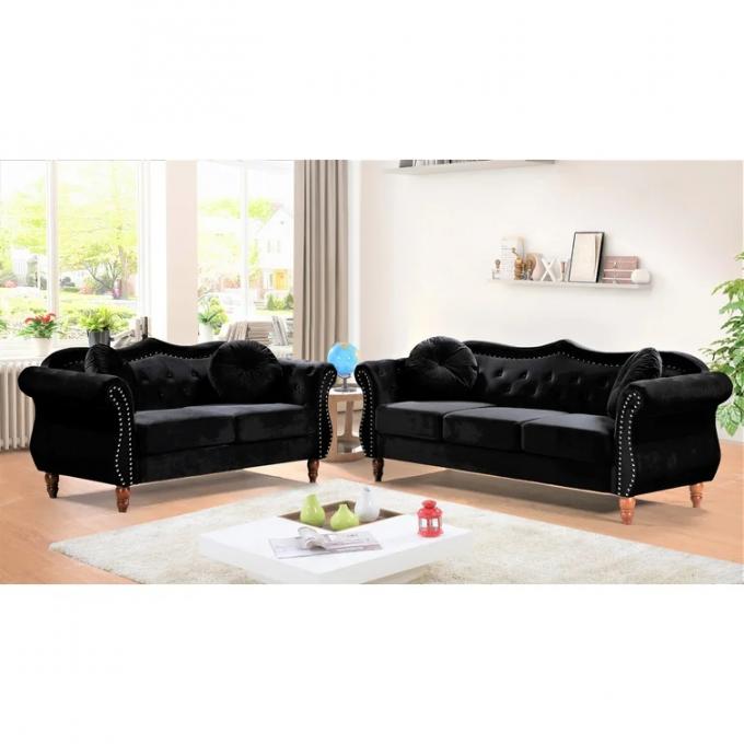 Italian shinny velvet fabric sofa set 3 seat 2 seat 1 seat living room furniture upholstered button tufted sofas 4