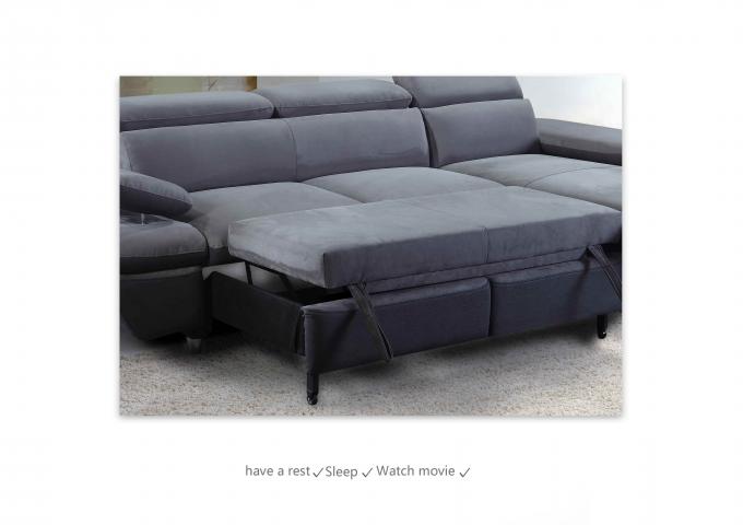 Nontoxic Queen Size Corner Storage Sofa , Anti Abrasion Bed Couch Sectional 6