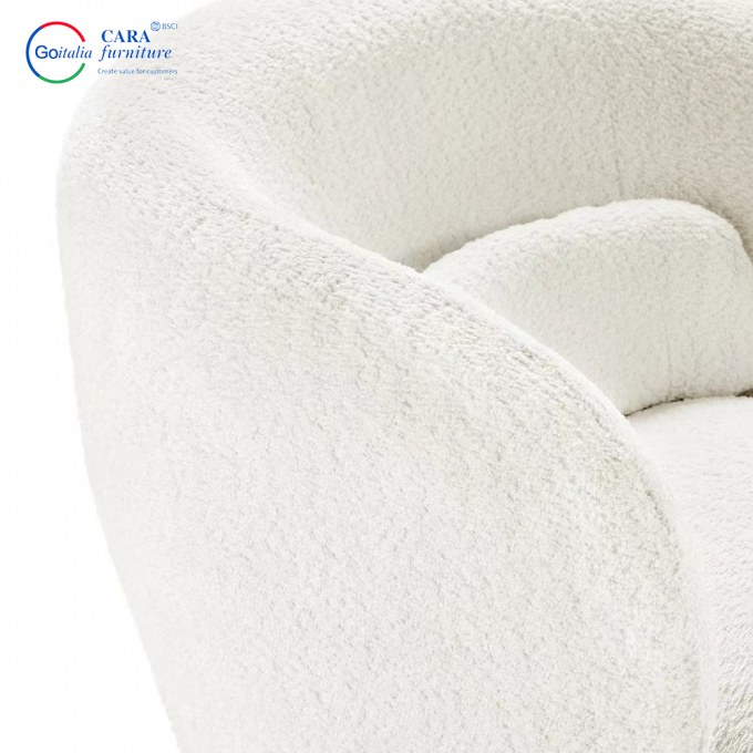 Newly Arrived Apartment Hotel Fluffy White Living Room Chair Elastic Nordic Modern Single White Sofa 9