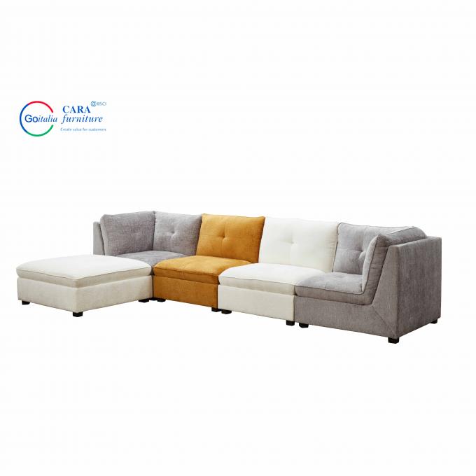 Breathable Velvet Combination Modern Corner L Shape Luxury Sectional Sofa For Living Room 5