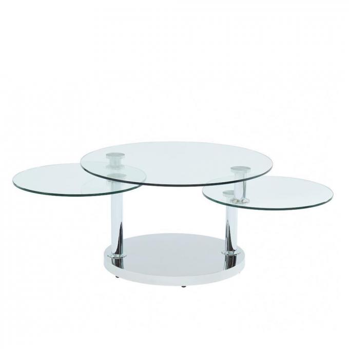 Glass Nesting Coffee Cafe Tables Durable Multifunctional Adjustable 0