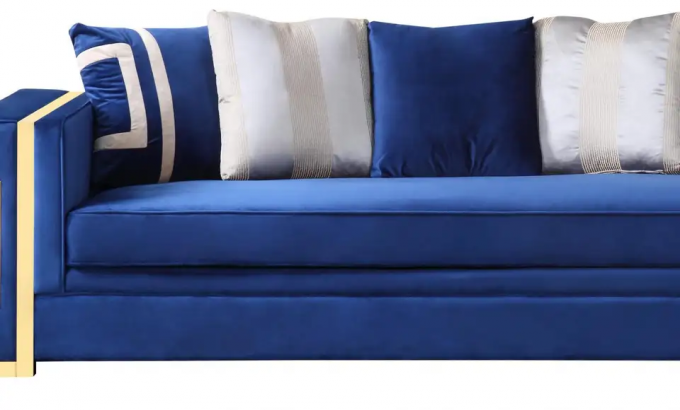 Factory direct sales of the latest design luxury sofa set 1+2+3Velvet purple fabric living room sofa for Hotel apartment 4