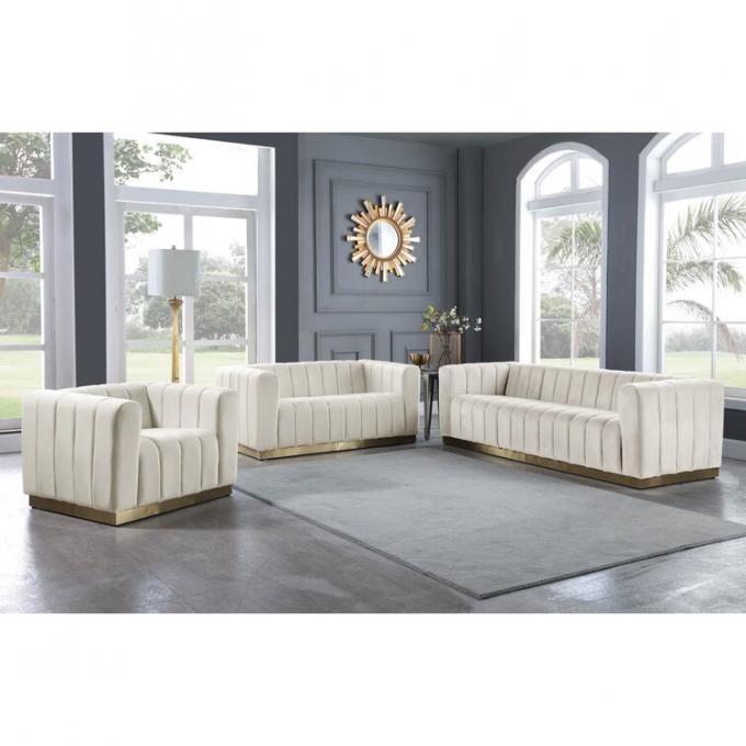 Italian Style Cream color sectional sofas 3seater 2seater 1seater Modern High quality Low Price Luxury sofa set 0