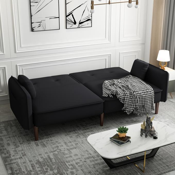 Cara FURNITURE SGS report high-density sponge black polyester living room sofas bed with pocket 5