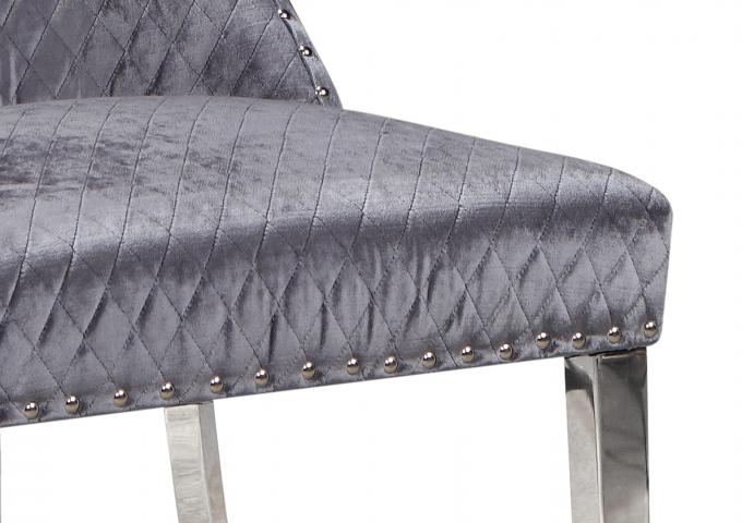 61498 GOITALIA restaurant mid century modern dining stainless steel designer velvet fabric hotel DINING CHAIR 2