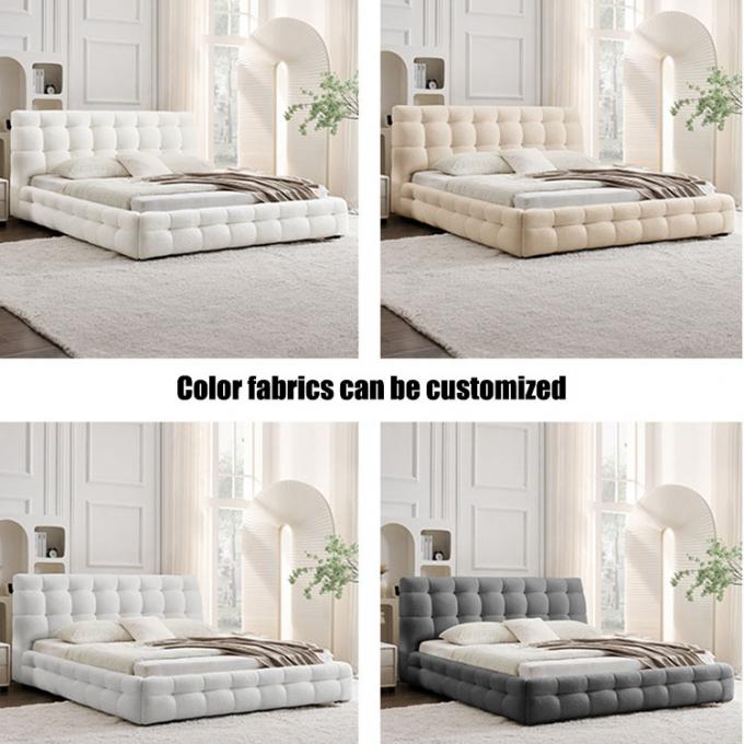 OEM/ODM Furniture Factory direct sales of the latest design of white lambwool cake velvet fabric cream bread hotel beds 10