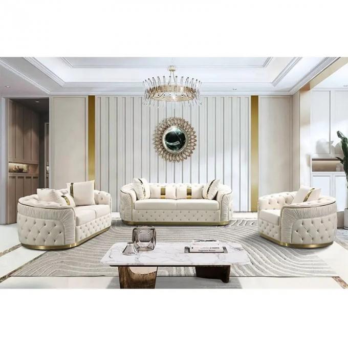 European-Style Sofa Living Room Furniture black Velvet Sofa Set Modern Tufted Chesterfield Sofa set of 123 0