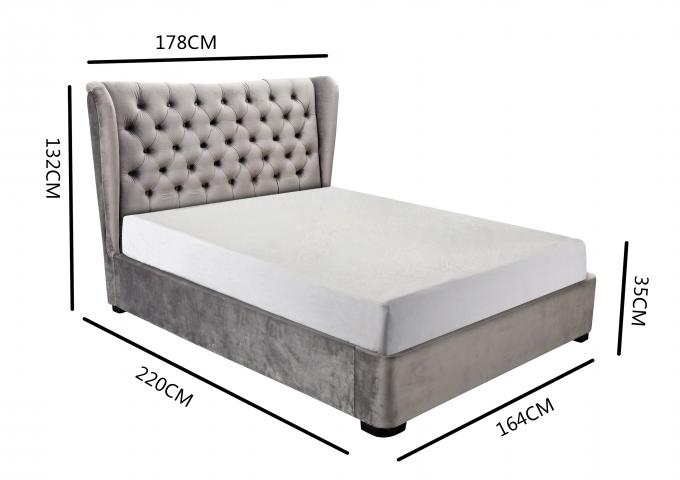 Velvet Ottoman Storage Bed Queen Size Multifunctional Practical 2