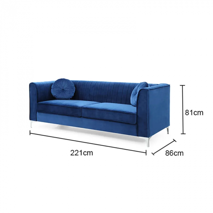 Velvet Breathable Home Furniture Sofas 140x73x79CM For Living Room 6