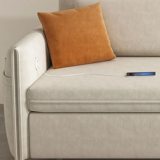 Foldable Upholstered Sofa Set Strong Wood Frame 4