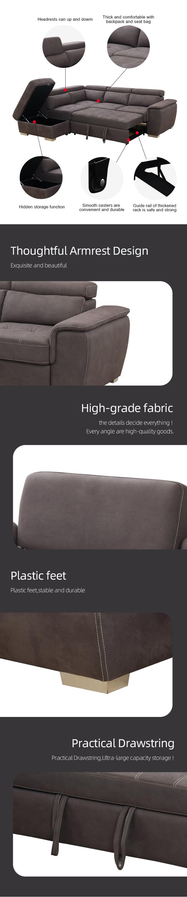 OEM/ODM Hot selling Design fabric and with stainless steel leg Living Room sleeper Sofa Set L Shaped corner sofa 4