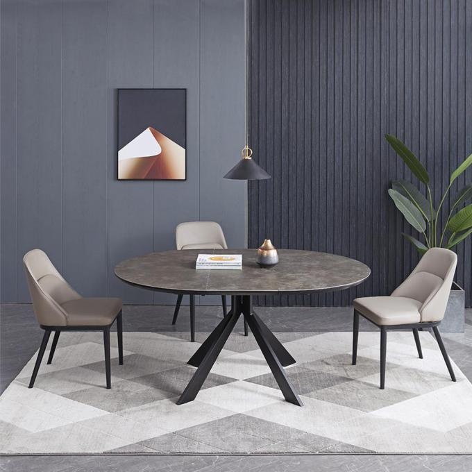 Modern High Quality Luxury High-end Living room Furniture Round Extendable Marble Dinning Table Sets 0