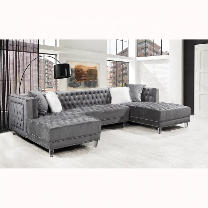 Anti Fading Fabric Corner Lounge Suites Durable Stain Resistant 6