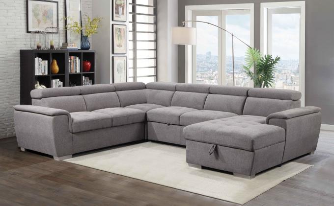 Home Furniture Fabric Sectional Sleeper Sofa Practical Wear Resistant 4