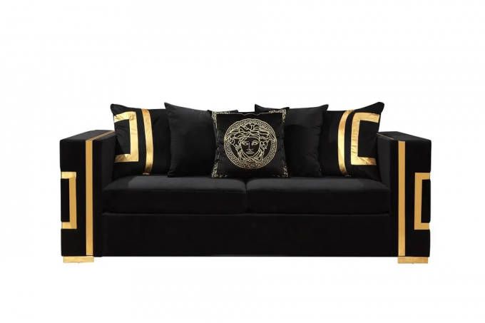 2018 ODM Black Gold Home Furniture Sofas Anti Abrasion Fabric Material 7