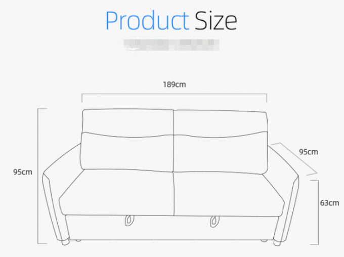 FSC-BSCI assembly functional Convertible linen fabric living room 3seater Upholstered Foldable Sleeper sofas bed with 8