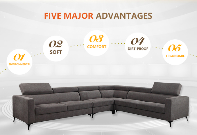 Wholesale OEM/ODM European style furniture living room sofa Modern sectional L shape corner sofa reclining sofa 2